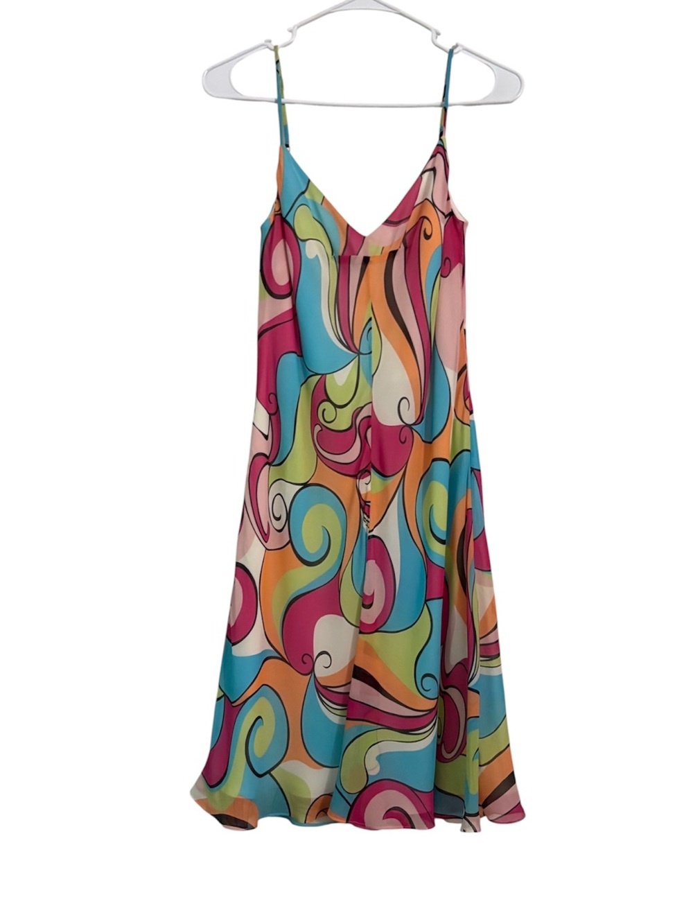 Max & Cleo Multicolor Swirl Slip Dress